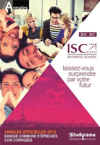 Couverture du livre « Annales HEC (BCE) ; annales officielles 2016 : banque commune d'épreuves CCIR corrigées (édition 2016/2017) » de  aux éditions Studyrama