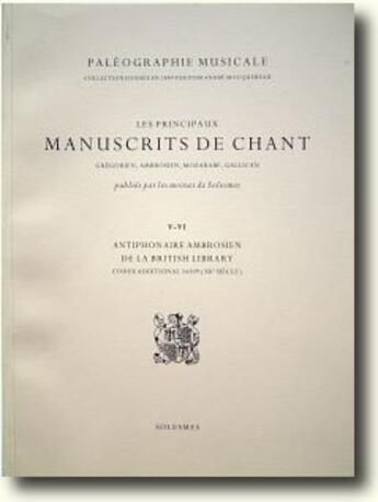 Couverture du livre « Antiphonaire Ambrosien » de  aux éditions Solesmes