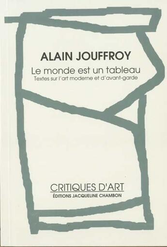 Couverture du livre « Monde est un tableau (le) - textes sur l'art moderne et d'avant-garde » de Alain Jouffroy aux éditions Jacqueline Chambon