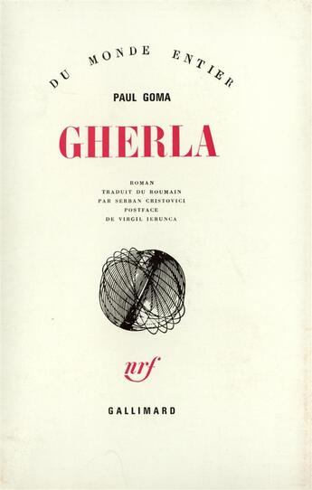 Couverture du livre « Gherla » de Paul Goma aux éditions Gallimard