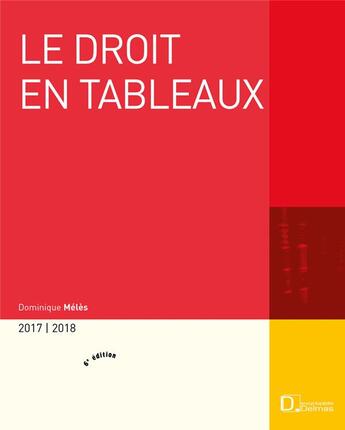 Couverture du livre « Le droit en tableaux (édition 2017/2018) » de Dominique Meles aux éditions Delmas