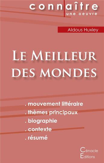 Couverture du livre « Le meilleur des mondes, d'Aldous Huxley » de  aux éditions Editions Du Cenacle