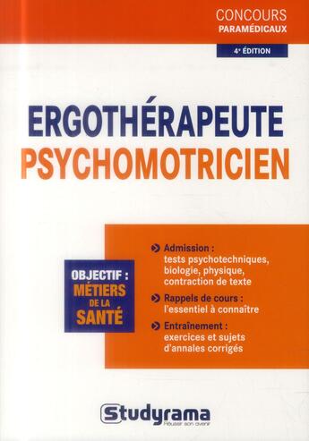 Couverture du livre « Ergothérapeute-psychomotricien (4e édition) » de  aux éditions Studyrama