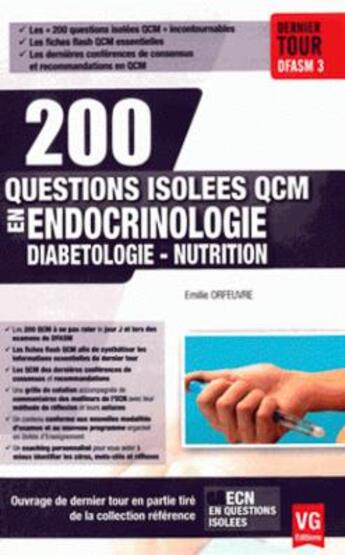 Couverture du livre « 200 questions isolees qcm endocrinologie » de Orfeuvre E. aux éditions Vernazobres Grego