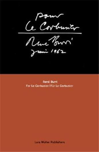 Couverture du livre « Rene burri pour le corbusier » de Rene Burri aux éditions Lars Muller