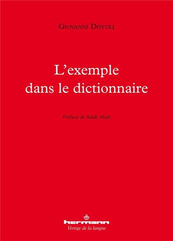 Couverture du livre « L'exemple dans le dictionnaire » de Giovanni Dotoli aux éditions Hermann