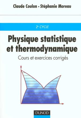 Couverture du livre « Physique Statistique Thermodynamique » de Coulon aux éditions Dunod