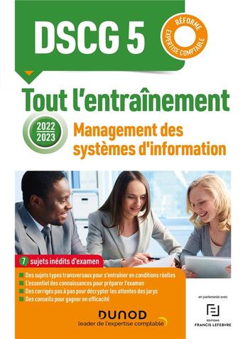 Couverture du livre « DSCG 5 : management des systèmes d'information ; tout l'entraînement (édition 2022/2023) » de Valérie Vo Ha aux éditions Dunod