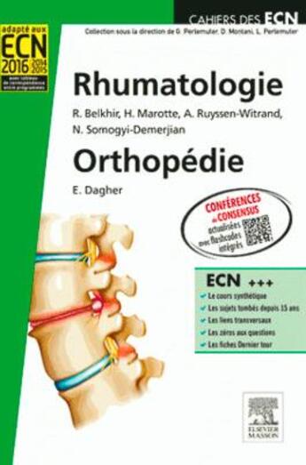 Couverture du livre « Rhumatologie, orthopédie » de Nathalie Somogyi-Demerjian et Rakiba Belkhir et Elias Dagher et Hubert Marotte aux éditions Elsevier-masson