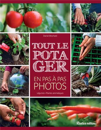 Couverture du livre « Tout le potager en pas à pas ; photos » de Daniel Brochard aux éditions Rustica