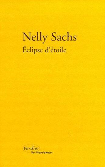 Couverture du livre « Éclipse d'étoile » de Nelly Sachs aux éditions Verdier