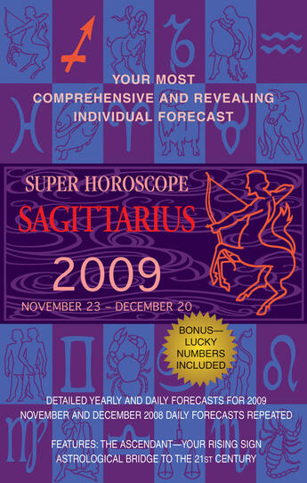 Couverture du livre « Sagittarius (Super Horoscopes 2009) » de Beim Margarete aux éditions Penguin Group Us