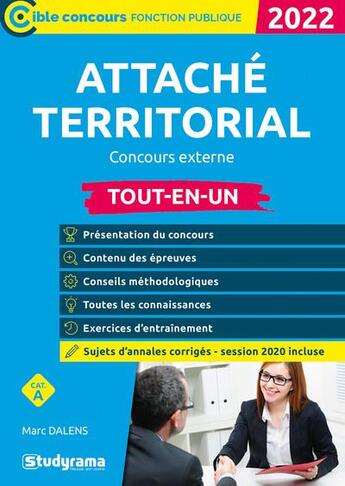 Couverture du livre « Attaché territorial : concours externe (édition 2021/2022) » de Marc Dalens aux éditions Studyrama