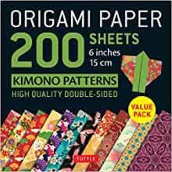 Couverture du livre « Origami paper 200 sheets kimono patterns 6 inches » de  aux éditions Tuttle