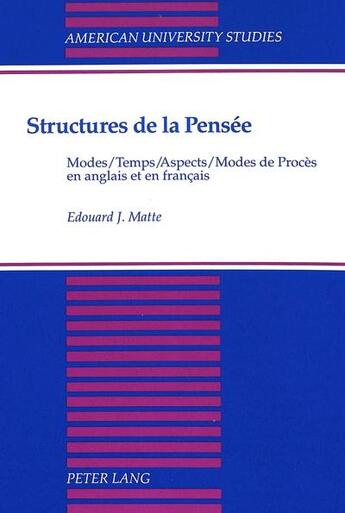 Couverture du livre « Structures de la pensee » de Matte Edouard J aux éditions Peter Lang