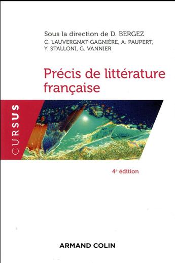 Couverture du livre « Précis de littérature française (4e édition) » de Daniel Bergez aux éditions Armand Colin