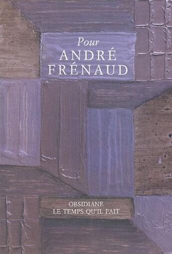 Couverture du livre « Pour André Frénaud » de  aux éditions Le Temps Qu'il Fait