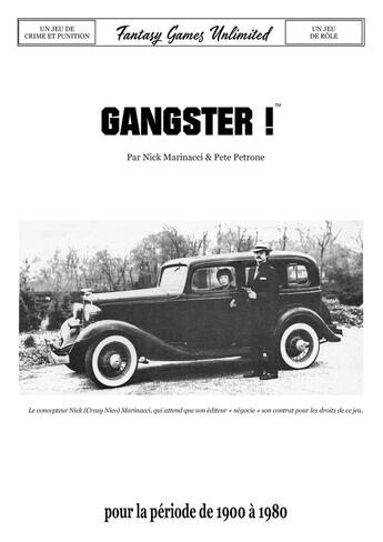 Couverture du livre « Gangster ! » de Nick Marinacci et Pete Pete Petrone aux éditions Antiques Rpg