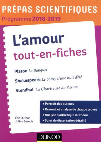 Couverture du livre « L'amour tout-en-fiches ; prépas scientifiques 2018-2019 (édition 2018/2019) » de Nicolas Cremona et Adelaide Cron aux éditions Dunod