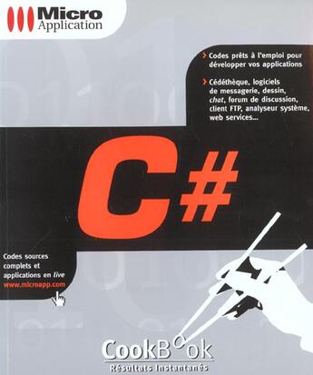 Couverture du livre « Cookbook C# » de Gross aux éditions Micro Application