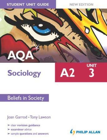 Couverture du livre « AQA A2 Sociology Student Unit Guide New Edition: Unit 3 Beliefs in Soc » de Lawson Tony aux éditions Hodder Education Digital