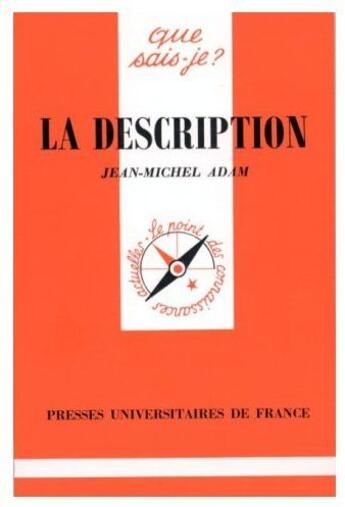 Couverture du livre « La description » de Adam J.M. aux éditions Que Sais-je ?