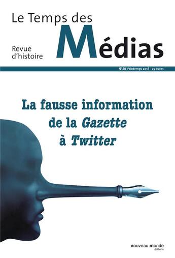 Couverture du livre « Revue temps des medias 30 » de  aux éditions Nouveau Monde