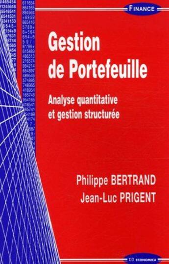 Couverture du livre « GESTION DE PORTEFEUILLE » de Bertrand/Philippe aux éditions Economica