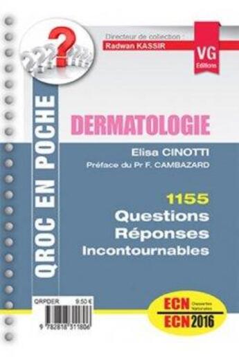 Couverture du livre « QROC EN POCHE DERMATOLOGIE » de E.Cinotti aux éditions Vernazobres Grego