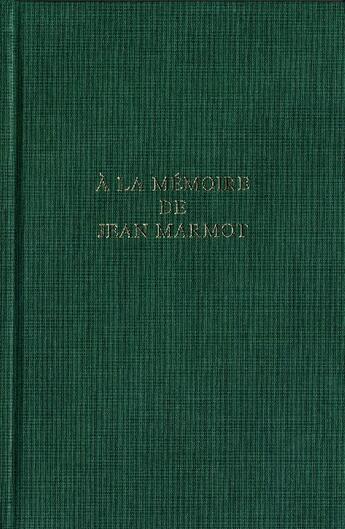 Couverture du livre « A la memoire de jean marmot » de  aux éditions Comite D'histoire De La Securite Sociale