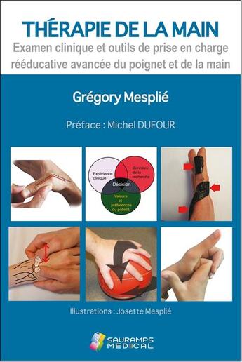 Couverture du livre « Thérapie de la main ; examen clinique et outils de prise en charge rééducative avancée du poignet et de la main » de Gregory Mesplie et Josette Mesplie aux éditions Sauramps Medical