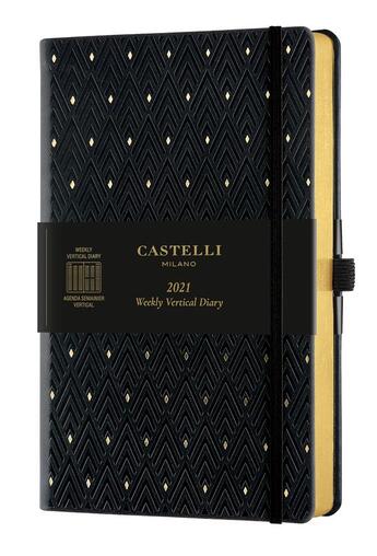 Couverture du livre « Agenda semainier vertical grand format c&g diamant dore » de Castelli aux éditions Castelli Milano