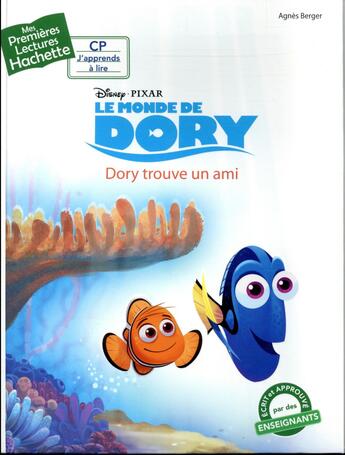 Couverture du livre « Mes premières lectures - CP j'apprends à lire : le Monde de Dory : Dory trouve un ami » de Agnes Berger aux éditions Hachette Enfants