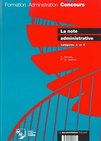 Couverture du livre « Note administrative categories a et b » de Bonnery aux éditions Documentation Francaise