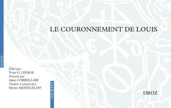 Couverture du livre « Le couronnement de louis - les redactions en vers » de Lepage Yvan G. aux éditions Droz