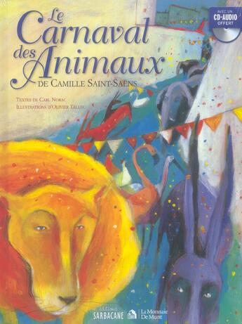 Couverture du livre « Le carnaval des animaux + cd » de Norac Carl / Tallec aux éditions Sarbacane