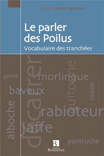 Couverture du livre « Le parler des poilus » de Sainean L. aux éditions Bonneton