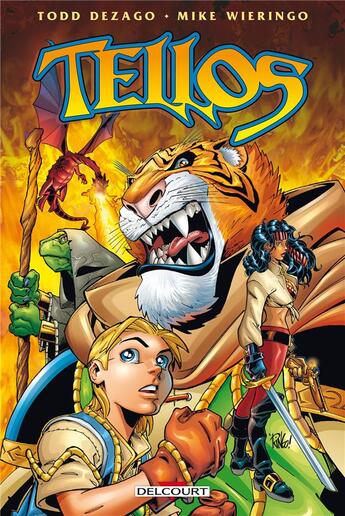 Couverture du livre « Tellos ; intégrale » de Todd Dezago et Mike Wieringo aux éditions Delcourt