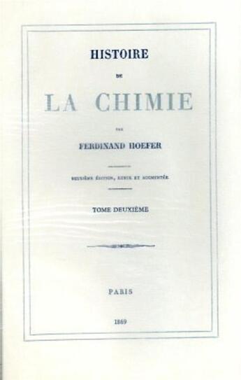 Couverture du livre « Histoire de la chimie t.2 » de  aux éditions Gutemberg