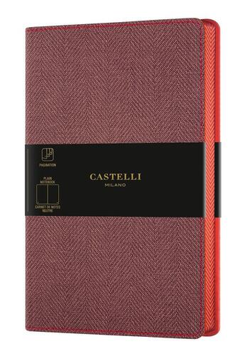 Couverture du livre « Carnet harris grand format uni maple red » de  aux éditions Castelli Milano