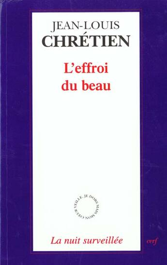 Couverture du livre « L' effroi du beau » de Chretien Jl aux éditions Cerf