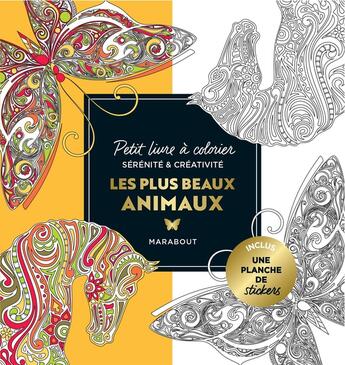 Couverture du livre « Le petit livre de coloriages - Tendres animaux » de  aux éditions Marabout