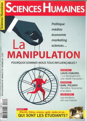 Couverture du livre « Sciences humaines n 287 la manipulation decembre 2016 » de  aux éditions Sciences Humaines