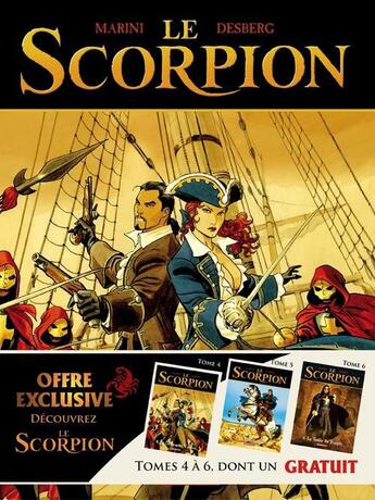 Couverture du livre « Le Scoprion t.4 à t.6 ; coffret » de Stephen Desberg et Enrico Marini aux éditions Dargaud