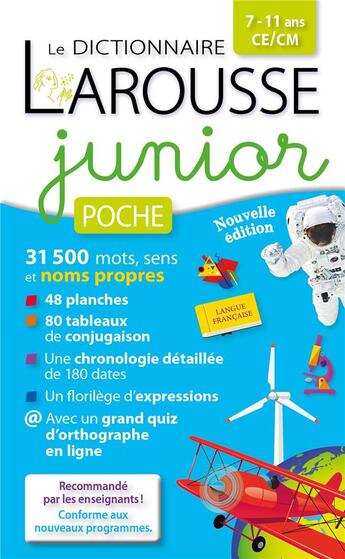 Couverture du livre « Dictionnaire larousse junior poche » de  aux éditions Larousse