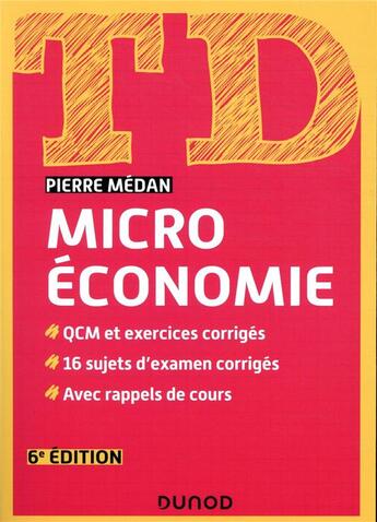 Couverture du livre « TD : microéconomie (6e édition) » de Pierre Medan aux éditions Dunod