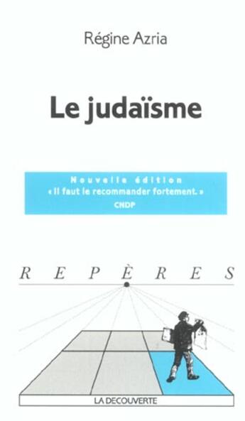 Couverture du livre « Le judaïsme » de Regine Azria aux éditions La Decouverte