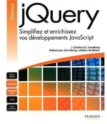 Couverture du livre « Jquery » de Chaffer/Swedberg aux éditions Pearson