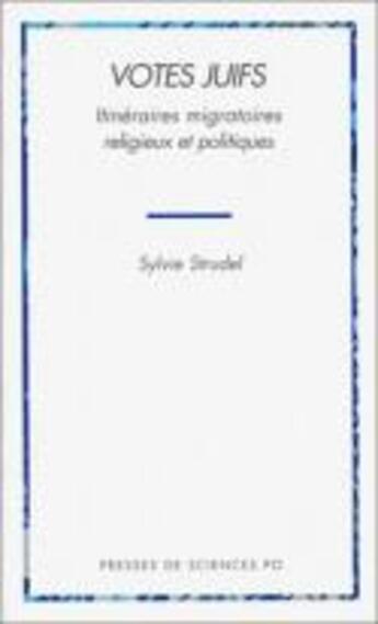 Couverture du livre « Votes juifs » de Sylvie Strudel aux éditions Presses De Sciences Po