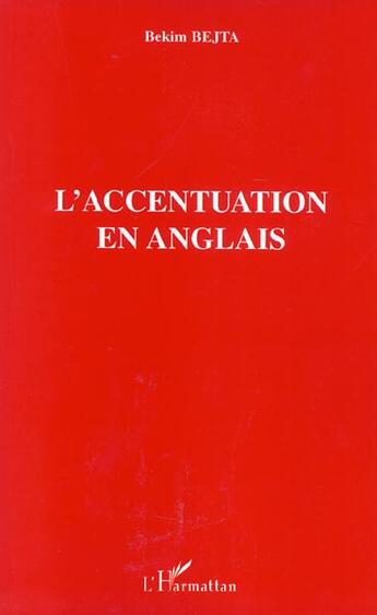 Couverture du livre « L'accentuation en anglais » de Bejta Bekim aux éditions L'harmattan